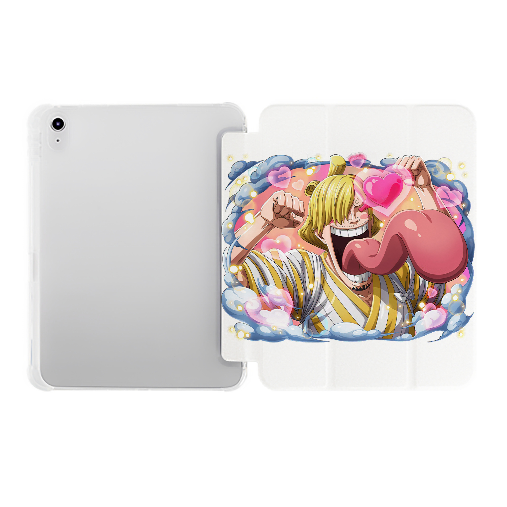 （画像用） ワンピース サンジ ONE PIECE Sanji IPad ケース ペン収納付き 三つ折りスタンド PUレザー×シリコン 対応機種9.5/10.5/10.9インチ